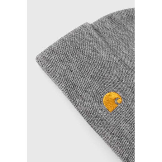 Carhartt WIP czapka kolor szary z grubej dzianiny ONE PRM
