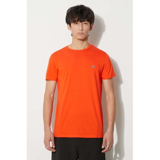 Lacoste t-shirt bawełniany kolor pomarańczowy gładki TH6709-001. ze sklepu ANSWEAR.com w kategorii T-shirty męskie - zdjęcie 165755982