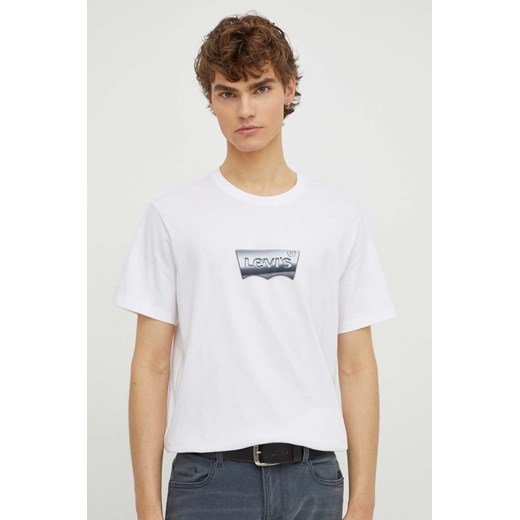 Levi&apos;s t-shirt męski kolor biały z nadrukiem M ANSWEAR.com