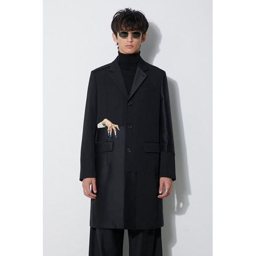 Undercover płaszcz z domieszką wełny Coat kolor czarny przejściowy UC2C4314 ze sklepu PRM w kategorii Kurtki męskie - zdjęcie 165762221