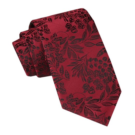 Męski Krawat - Alties - Czerwony z Motywem Kwiatowym KRALTS1040 ze sklepu JegoSzafa.pl w kategorii Krawaty - zdjęcie 165783693