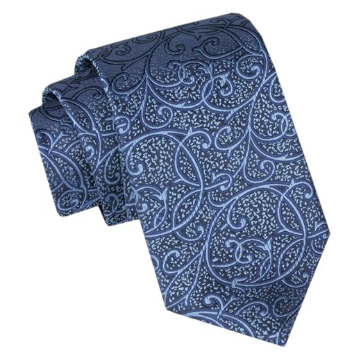 Męski Krawat - Alties - Orientalny Wzór, Kolor Niebieski KRALTS1045 ze sklepu JegoSzafa.pl w kategorii Krawaty - zdjęcie 165783721