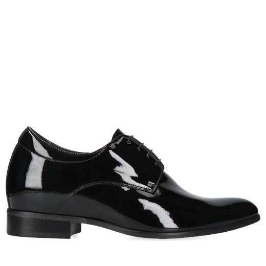 Czarne, eleganckie buty podwyższające, Conhpol - polska produkcja, Półbuty Conhpol 37 Konopka Shoes