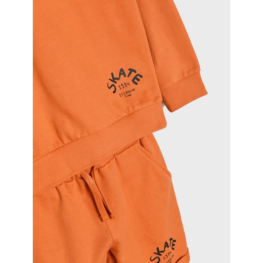 Sinsay - Komplet: bluza i szorty - pomarańczowy Sinsay 98 Sinsay