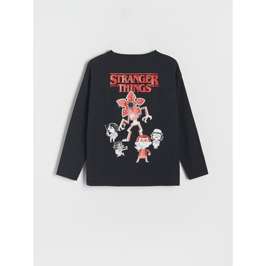 Reserved - Longsleeve oversize Stranger Things - czarny Reserved 140 (9 lat) Reserved
