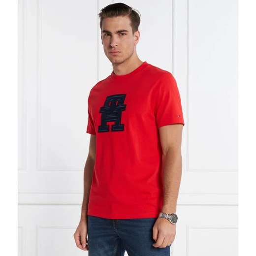 T-shirt męski Tommy Hilfiger czerwony z krótkimi rękawami 