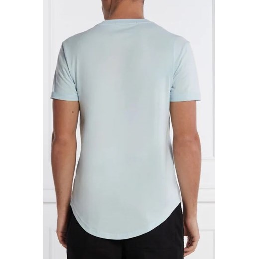 T-shirt męski niebieski Calvin Klein z krótkim rękawem bawełniany 
