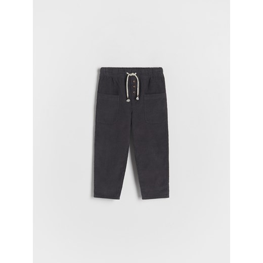 Reserved - Sztruksowe spodnie chino - ciemnoszary ze sklepu Reserved w kategorii Spodnie i półśpiochy - zdjęcie 165794202