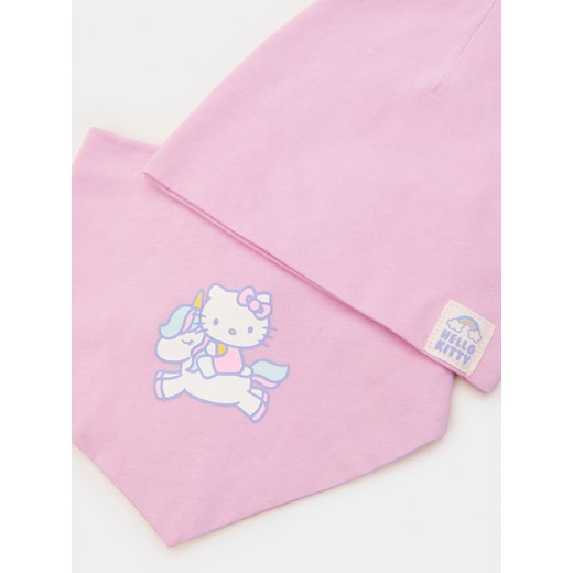 Sinsay - Komplet: czapka i chustka Hello Kitty - fioletowy Sinsay 6-9 miesięcy Sinsay okazja