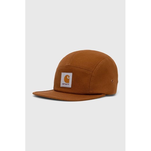 Carhartt WIP czapka z daszkiem Backley Cap kolor brązowy z aplikacją I016607.1NFXX ze sklepu PRM w kategorii Czapki z daszkiem damskie - zdjęcie 165796744