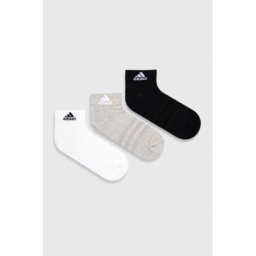 adidas skarpetki 3-pack T SPW ANK 3P kolor szary IC1283 ze sklepu ANSWEAR.com w kategorii Skarpetki damskie - zdjęcie 165797344