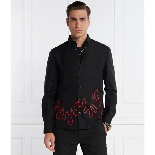Koszula męska Hugo Boss z klasycznym kołnierzykiem z długim rękawem czarna casual