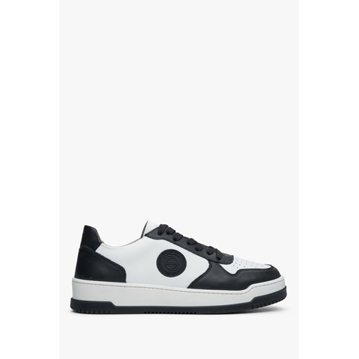Estro: Biało-czarne sneakersy damskie ze skóry naturalnej ze sklepu Estro w kategorii Buty sportowe damskie - zdjęcie 165803171