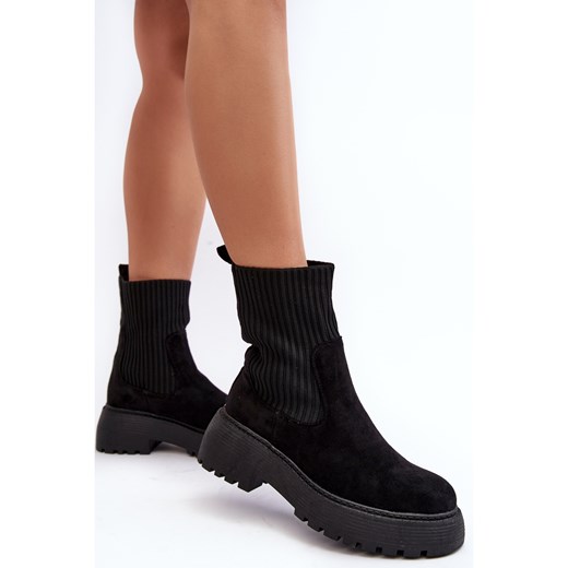 Botki zamszowe casual bez zapięcia 