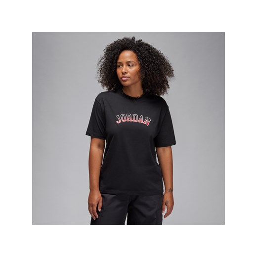Damski T-shirt z nadrukiem Jordan - Czerń ze sklepu Nike poland w kategorii Bluzki damskie - zdjęcie 165806411