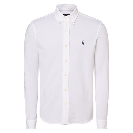 Polo Ralph Lauren Koszula męska Mężczyźni Regular Fit Bawełna biały jednolity button down ze sklepu vangraaf w kategorii Koszule męskie - zdjęcie 165807934