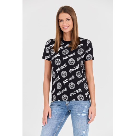 JUST CAVALLI Czarny t-shirt R Logo Tigre, Rozmiar L ze sklepu outfit.pl w kategorii Bluzki damskie - zdjęcie 165811150