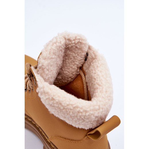 Trapery Damskie Kożuch Brązowe  EV-217 40 ZAZOO