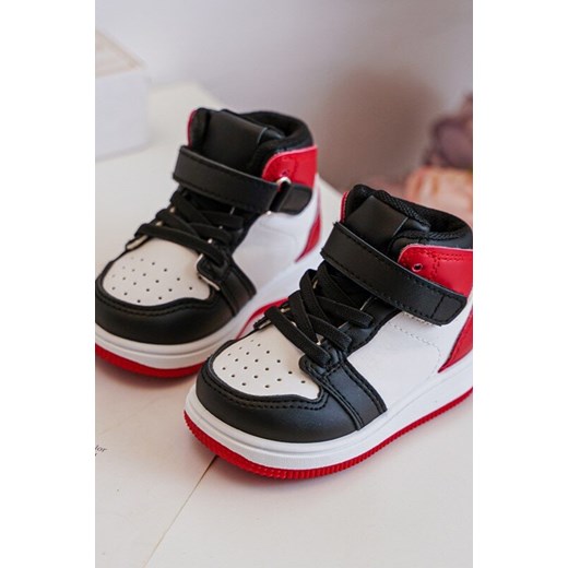 Buty Sportowe Dziecięce Wysokie Biało-Czerwone Teredite 105-1C ze sklepu ZAZOO w kategorii Buciki niemowlęce - zdjęcie 165817141