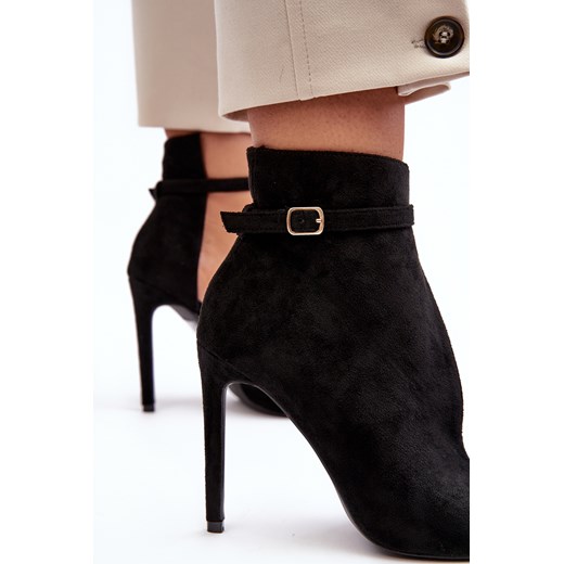 Botki Damskie Zamszowe Na Szpilce Czarne S1731 Ws1 40 ZAZOO