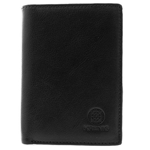 KRENIG Classic 12028 czarny portfel skórzany męski w pudełku skorzana-com czarny naturalne