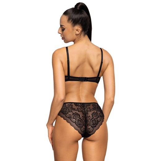 Biustonosz push-up czarno-czerwony Mollie M-3755/1, Kolor czarno-czerwony, Rozmiar 85C, Mat ze sklepu Intymna w kategorii Biustonosze - zdjęcie 165866033