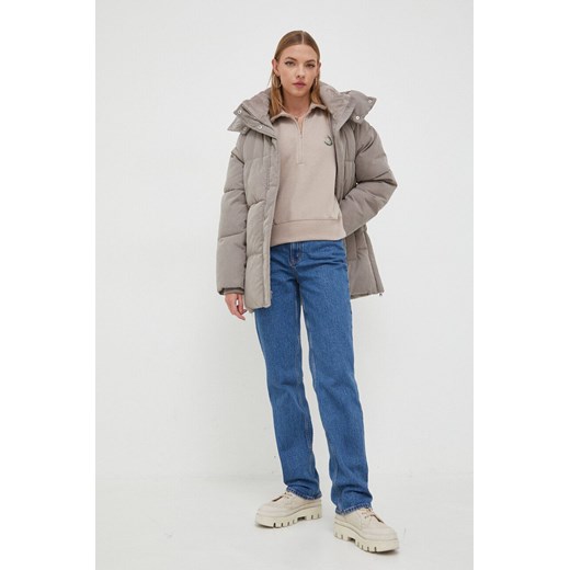 Kurtka damska Abercrombie & Fitch zimowa z kapturem casual