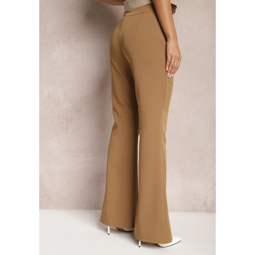 Brązowe Spodnie Dzwony High Waist Enyselle Renee M promocyjna cena Renee odzież