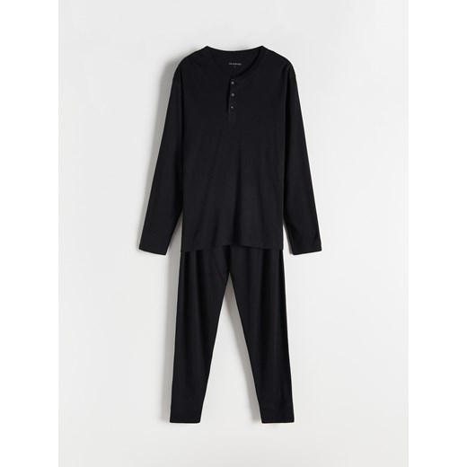 Reserved - Dwuczęściowa piżama z wiskozą - czarny Reserved XXL Reserved