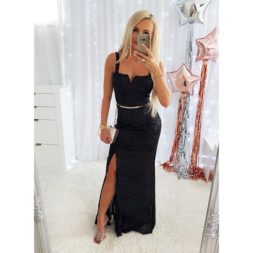 Sukienka Andrea MAXI Czarna Iwette Fashion uniwersalny Iwette Fashion