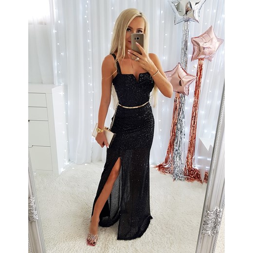 Sukienka Andrea MAXI Czarna Iwette Fashion uniwersalny Iwette Fashion