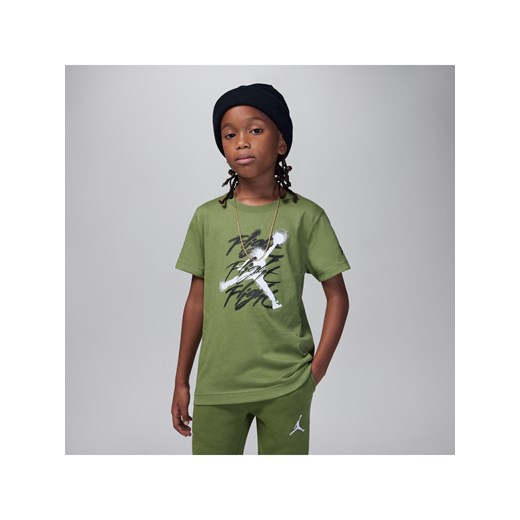 T-shirt dla małych dzieci Jordan Jumpman Flight Sprayed Tee - Brązowy ze sklepu Nike poland w kategorii T-shirty chłopięce - zdjęcie 165881121