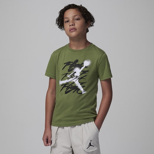 T-shirt dla dużych dzieci Jordan Jumpman Flight Sprayed - Brązowy Jordan M Nike poland