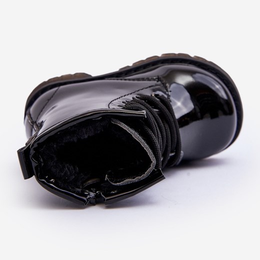 Buty zimowe dziecięce jesienne czarne sznurowane