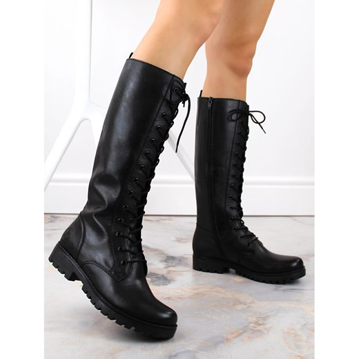 Kozaki damskie Rieker na zimę casual z zamkiem