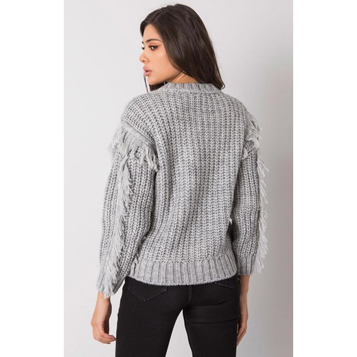 Sweter damski z wełny szary CA-SW-3746.06, Kolor szary, Rozmiar one size, Rue Paris ze sklepu Primodo w kategorii Swetry damskie - zdjęcie 165882170