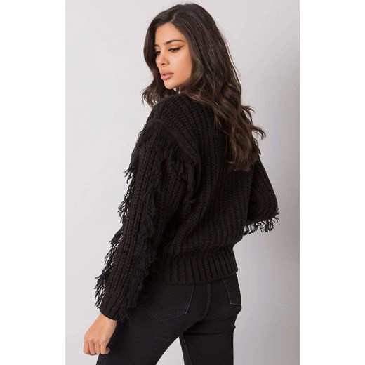 Sweter damski z wełną czarny CA-SW-3746.06, Kolor czarny, Rozmiar one size, Rue Paris ze sklepu Primodo w kategorii Swetry damskie - zdjęcie 165882174