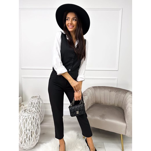 Czarne Spodnie z Paskiem Modnakiecka.pl 36 ModnaKiecka.pl