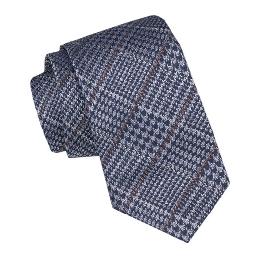 Krawat Męski - Alties - Niebieski, Kratka KRALTS1018 ze sklepu JegoSzafa.pl w kategorii Krawaty - zdjęcie 165883470