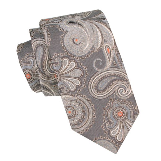 Krawat Męski - Alties - Odcienie Beżów, Motyw w Duże Kwiaty KRALTS1023 ze sklepu JegoSzafa.pl w kategorii Krawaty - zdjęcie 165883474