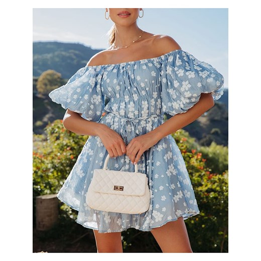 LA Angels Sukienka w kolorze błękitno-kremowym La Angels S wyprzedaż Limango Polska