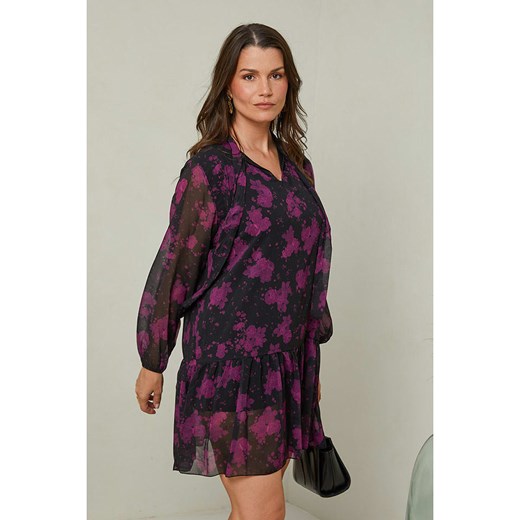Curvy Lady Sukienka w kolorze czarno-fioletowym Curvy Lady 48/50 okazja Limango Polska