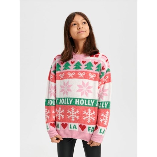 Sweter dziewczęcy wielokolorowy Sinsay