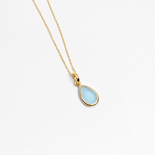 naszyjnik z łezką z niebieskim kamieniem, złoty ze sklepu ANIA KRUK w kategorii Naszyjniki - zdjęcie 166008760