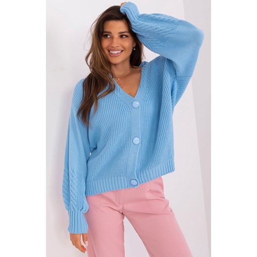 Sweter damski kardigan kobaltowy BA-SW-8014.17P, Kolor kobalt, Rozmiar uniwersalny, BADU ze sklepu Primodo w kategorii Swetry damskie - zdjęcie 166008903