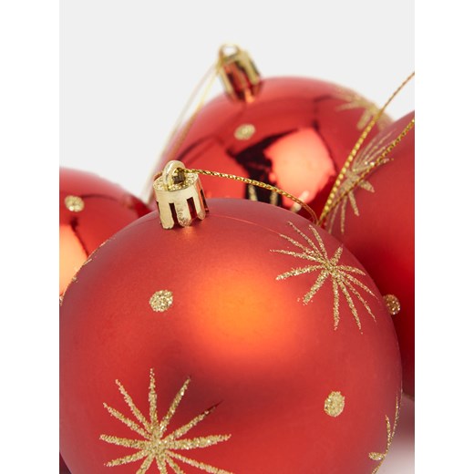 Sinsay - Bombki 4 pack - czerwony Sinsay Jeden rozmiar Sinsay