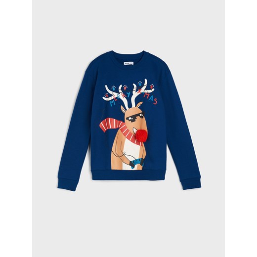 Sinsay - Bluza z nadrukiem - granatowy Sinsay 140 Sinsay