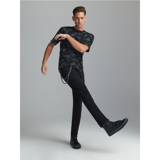 Sinsay - Spodnie z łańcuchem - czarny ze sklepu Sinsay w kategorii Spodnie męskie - zdjęcie 166013730