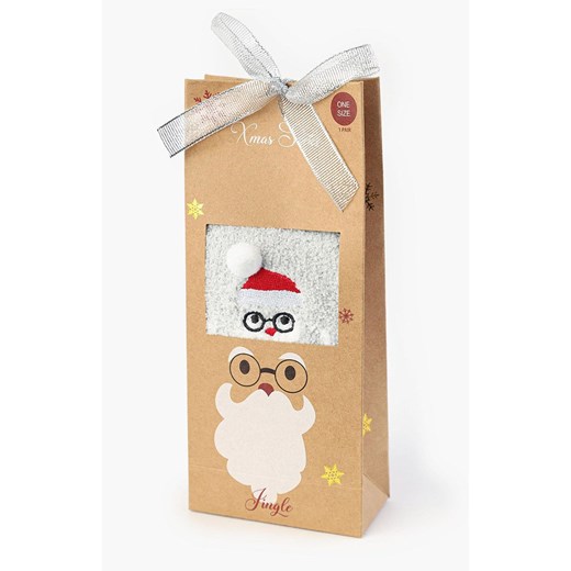 Marilyn skarpety damskie świąteczne z mikołajem B54, Kolor szary, Rozmiar uniwersalny, Marilyn ze sklepu Intymna w kategorii Skarpetki damskie - zdjęcie 166014781