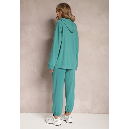 Miętowy Dzianinowy Komplet Dresowy z Bluzą i Spodniami Deparisa Renee M Renee odzież promocyjna cena